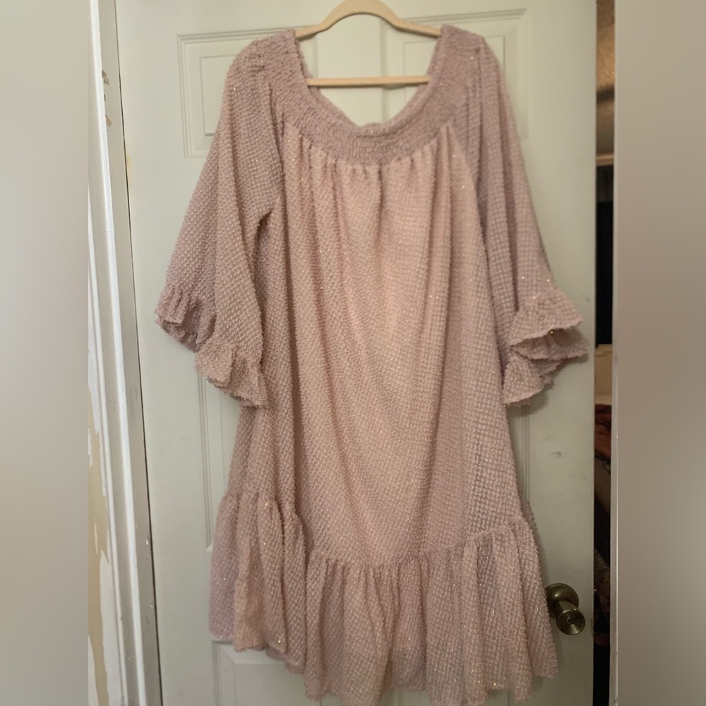 NWT Ashley Stewart Off ShoulderTextured Shimmer Dress SZ 14/16